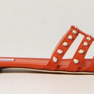 Orange Studded Sandals